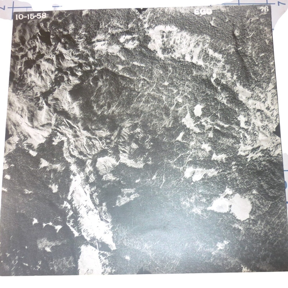 Vintage 1958 Aerial Photograph Mountain Topography Survey‎ Photo 10-15-58 7x7